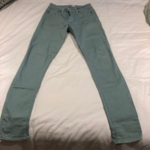 PAIGE Light Green Skinny Jeans